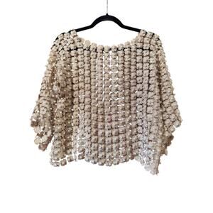 Embellished Floral Pearl Top Cover Up Party Shrug Bolero